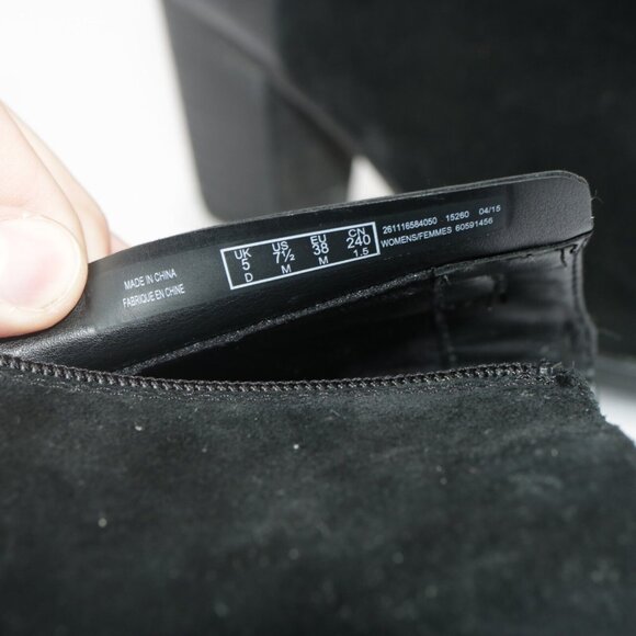 Clarks Womens Palma Rylie Boot Size 7.5 Black Suede Leather Block Heel Bootie - Picture 11 of 13